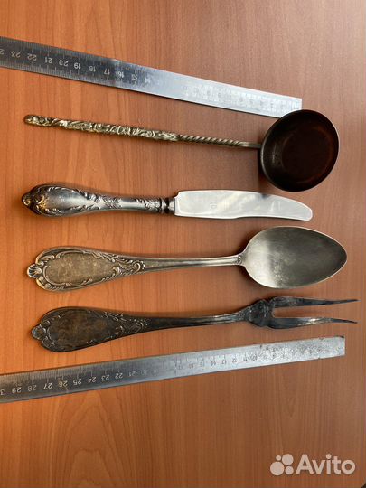 Ложки, половник мнц мельхиор