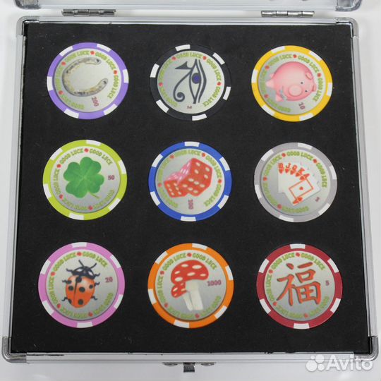 Набор из 9 монет 1 доллар Монеты на удачу. Казино