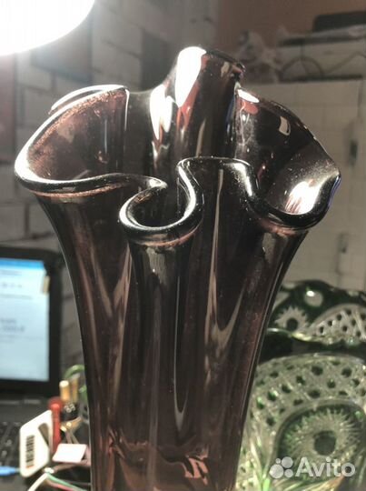 Ваза хрустальная СССР цветная