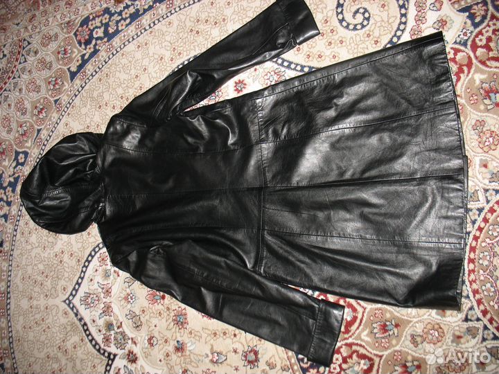 Кожаный плащ,размер 46-48