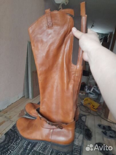 Сапоги женские весна, натуральная кожа
