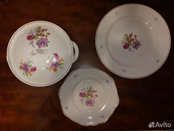 Столовый сервиз дулево мейсенский букет