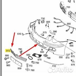 Решетка в бампер Mercedes E W211 646.821 2.2 CDI