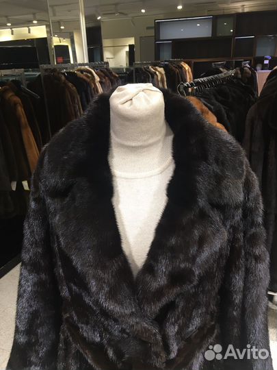 Шуба норковая с английским воротником 54 56