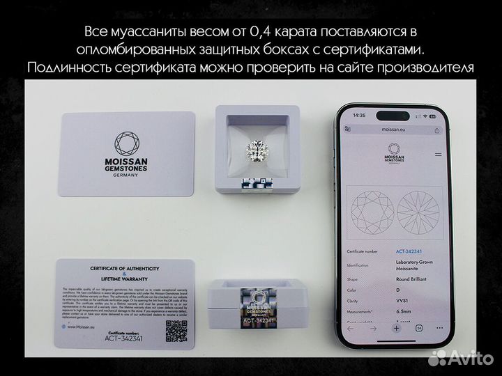 Неотличимые от бриллиантов муассаниты RNL6 euhx PE