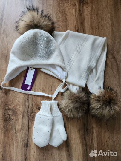 Комплект 5-6 л шапка, шарф, варежки, шлем, краги