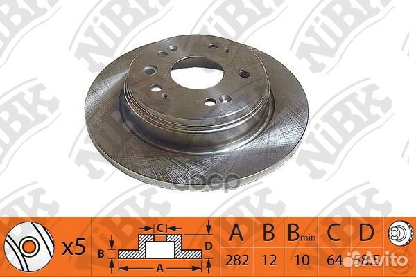 Диск торм.задн. RN1355 NiBK