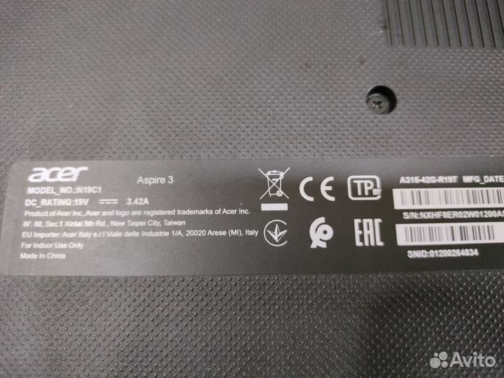 Ноутбук acer aspire 3 N19C1