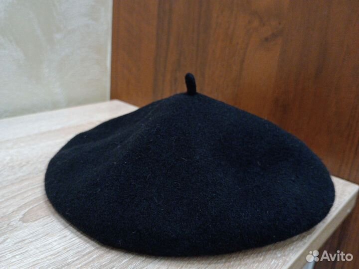 Черный берет из 100 шерсти Sela 55 - 57