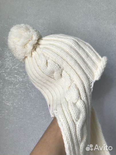 Детская шапка 52-54-56 шерсть80/акрил20 Молочный