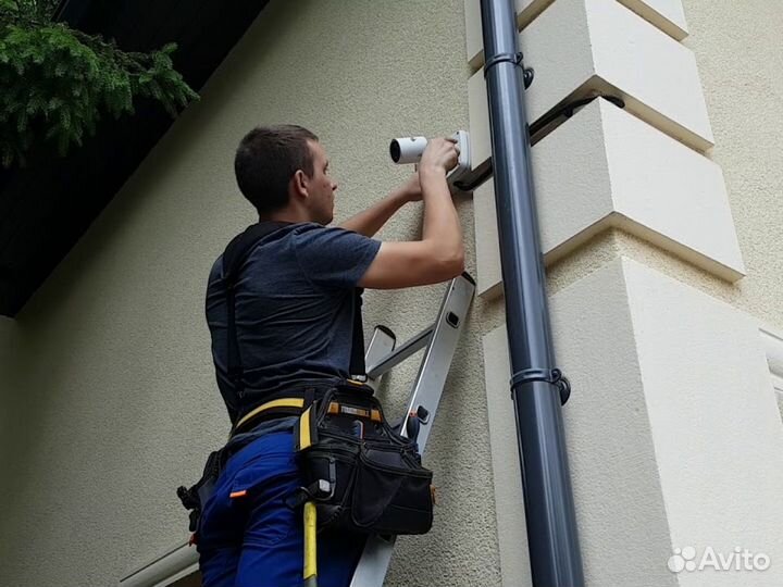 Установка видеонаблюдения. Видеонаблюдение. Монтаж