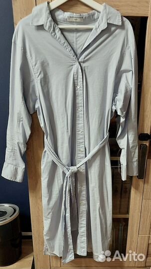 Платье рубашка с длинным рукавом mango 48 размер
