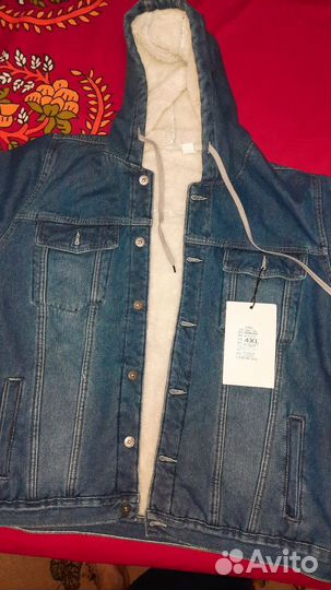 Джинсовая куртка с мехом мужская xl
