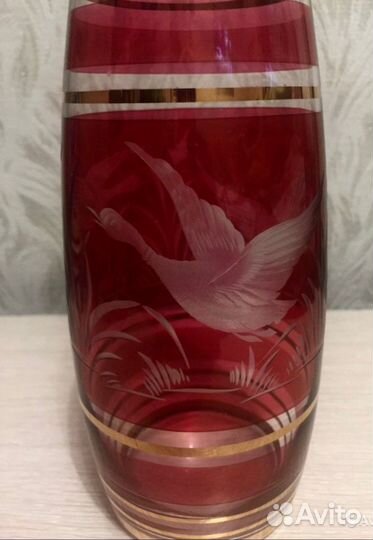 Графин с рюмками « Охота» Богемия