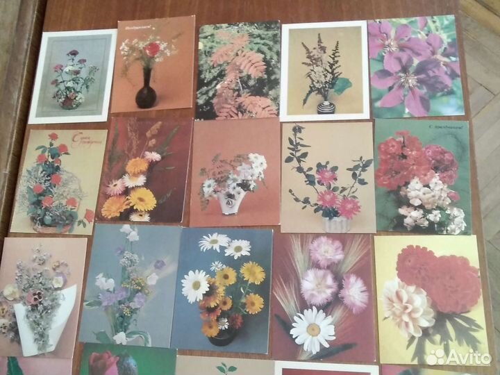 Поздравительные мини открытки времён СССР