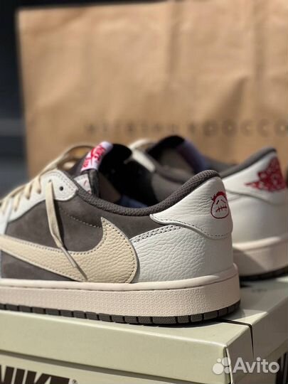 Кроссовки nike air jordan 1 low travis scott mocha