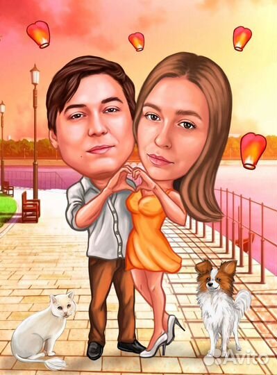 Шарж портрет по фото