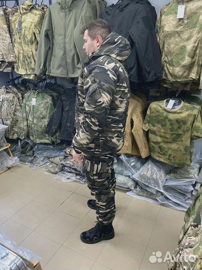 Костюм Зимний Горка на флисе мужской (Камуфляж)