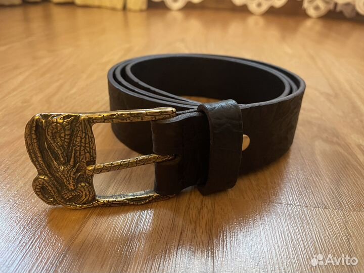 Ремень с литой латунной пряжкой 