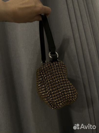 Сумка женская в стразах Италия золото