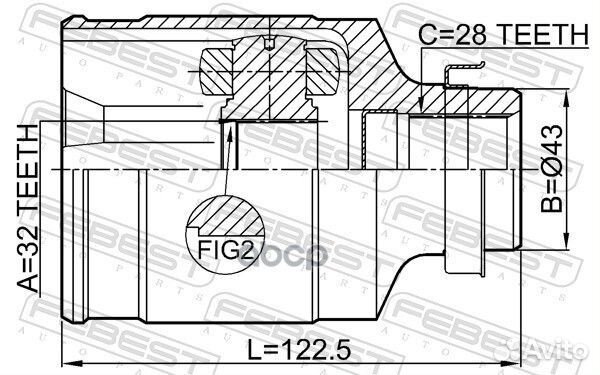 Шрус внутренний правый 32x43x28 0511-MZ5RH Febest