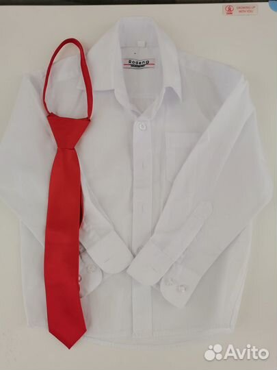 Белая рубашка 98 размер с галстуком