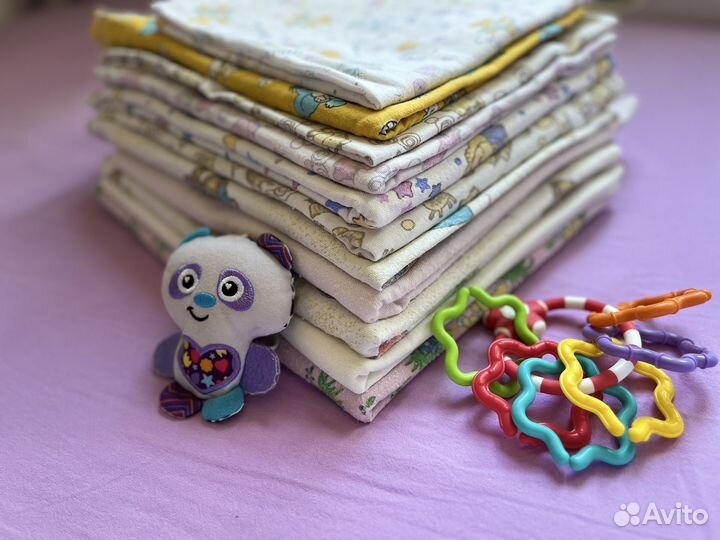 Пеленки детские пакетом фланелевые ситцевые