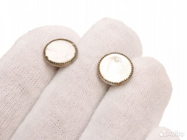 Двойные Запонки Перламутр США Винтаж