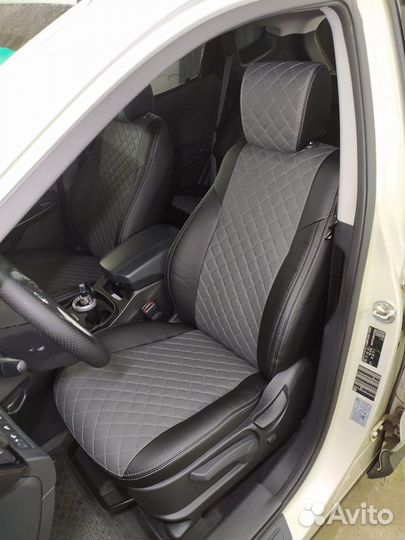 Чехлы Автопилот для SantaFe3 Черные+тсерые+Ромб