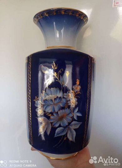 Ваза кобальт тонкий костяной фарфор