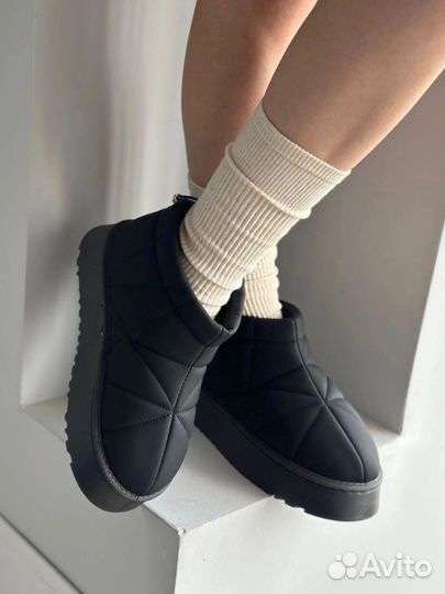 Угги женские дутики луноходы с мехом зима