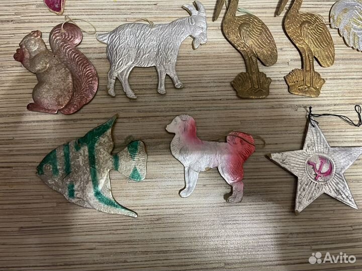 Елочные игрушки СССР картонные