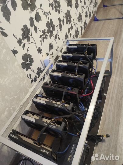 Майнинг риг Rx 6600 XT на 8 карт