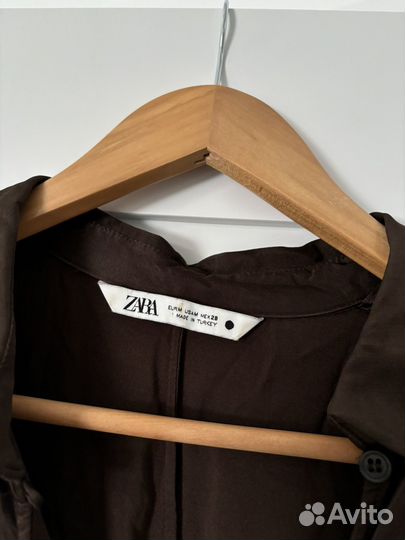 Сатиновая блузка рубашка zara размер m