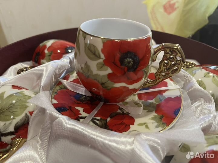 Чайный сервиз на 6 персон 24ct golden plated