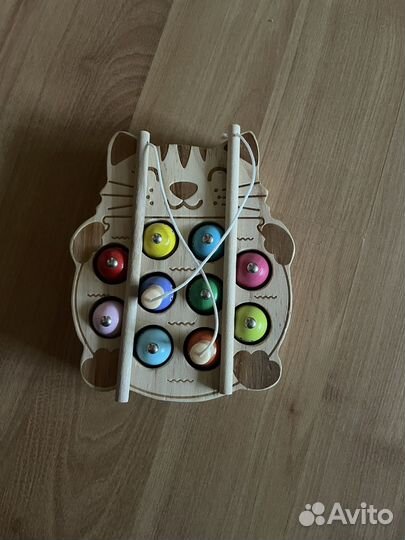 Деревянная рыбалка, магнитная