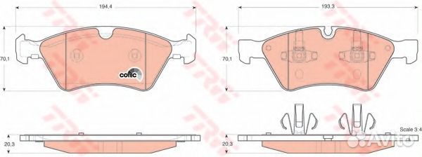 TRW GDB1642 Колодки тормозные MB W164X164 04- пере