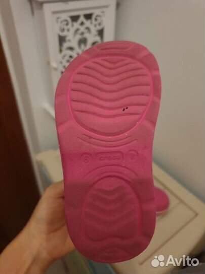 Сапожки crocs розовые