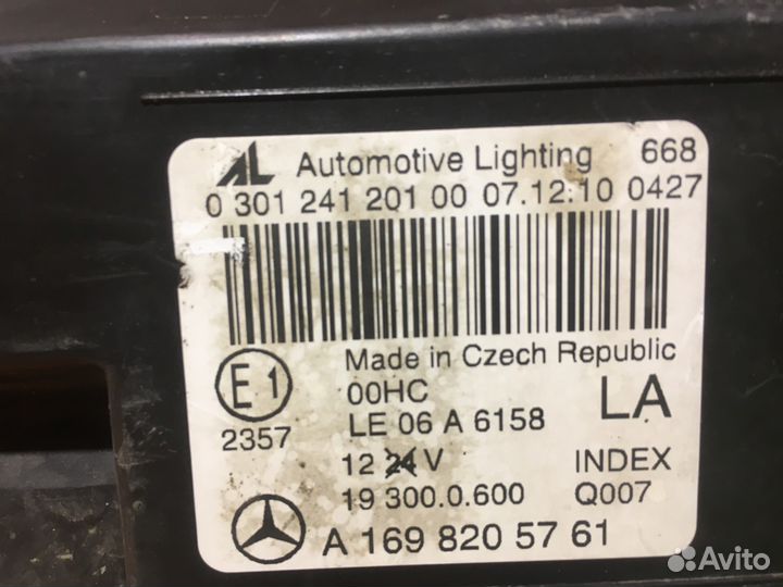 Фара передняя левая mercedes-benz(Мерседес A-class