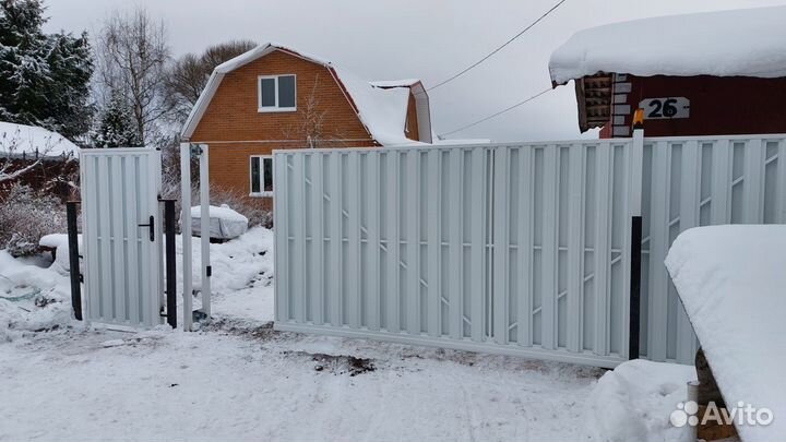 Откатные ворота с монтажом