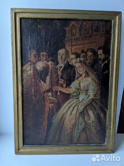 Картина маслом на холсте, антикварная