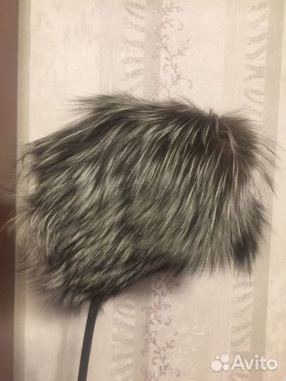 Шапка из чернобурки вязаная