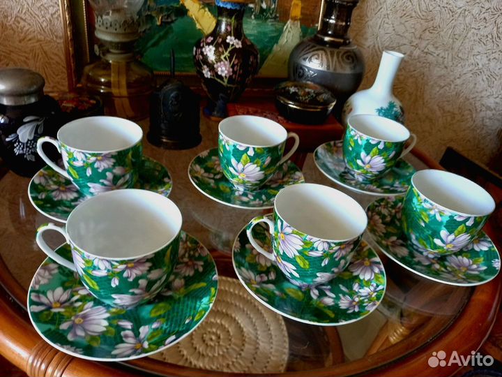 Наитончайший фарфоровый кофейно-чайный набор