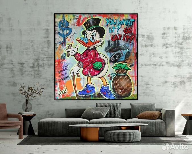 Яркая современная картина маслом Скрудж