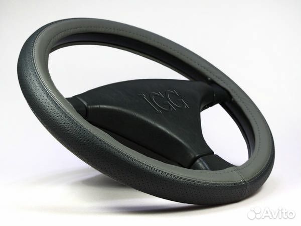 Оплетка для руля M(37-38см) экокожа серый цвет