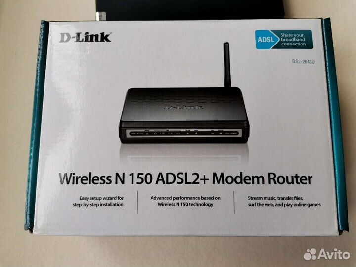 Роутер D-Link, Wireless N 150 adsl2
