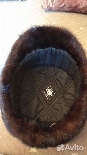 Норковая шапка мужская с козырьком 59 размер