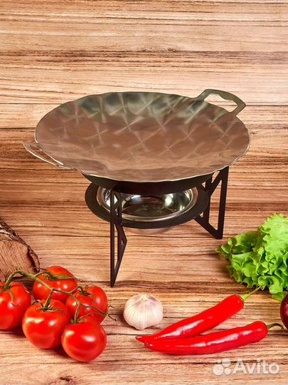 Садж С цельными ручками (воронёная сталь)