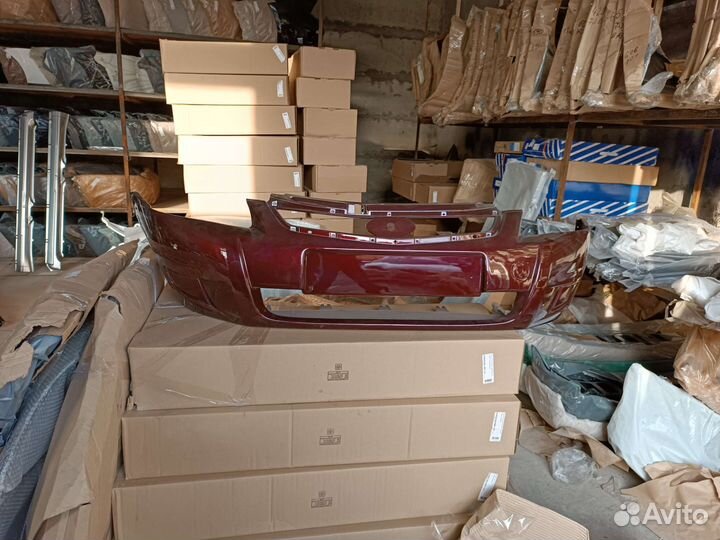 Бампер передний приора цвет темно вишневый