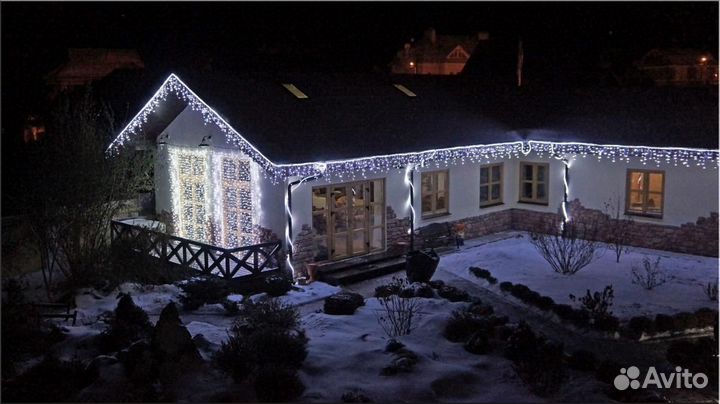 Оформление дома гирляндами